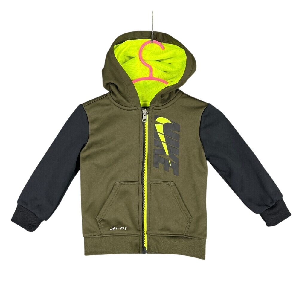 Nike Baby Boys Hoodie Zip Up 18 Months Green Hooded Jacket‎ Dri Fit